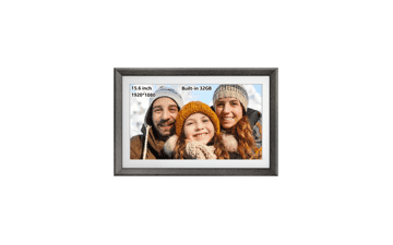 Frameo 15.6 Inch 32GB WiFi Digital Picture Frame Wood IPS FHD Touch Screen Smart Photo Frame