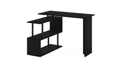Furinno Moore L-Shape Computer Desk with 3-Tier Shelves