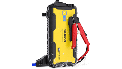 GOOLOO Car Jump Starter - 1500A Lithium Battery Booster for Gas & Diesel Engines - Portable Water-Resistant Charger Jump Box with USB Quick Charge - Yellow