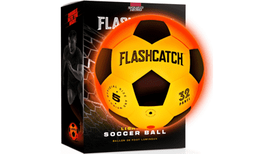 Glow in the Dark Light Up Soccer Ball - Sports Gear Gift for Boys & Girls 8-15+ Years - Cool Toys Ages 8-15