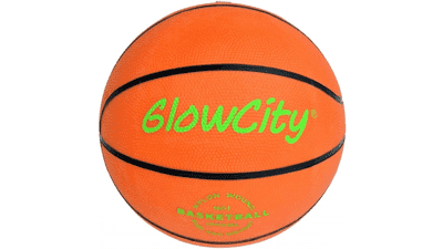 GlowCity Glow in The Dark Basketball - Light Up, Mini Size with LED Lights and Batteries - Gift Ideas for Teens