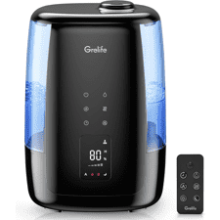 Grelife Smart Humidifier with 5L Water Tank, Remote Control, Essential Oil Diffuser, 360° Nozzle, Auto Shut-Off - Quiet for Bedroom & Large Room