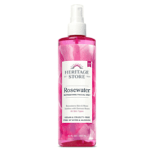 HERITAGE STORE Rosewater Facial Mist for Glowing Skin, Damask Rose Oil, All Skin Types, Alcohol-Free, Vegan & Cruelty-Free (12oz)