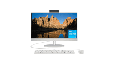 HP 23.8 inch All-in-One Desktop PC, FHD Display, Core i3-N300, 8GB RAM, 512GB SSD, Windows 11 Home