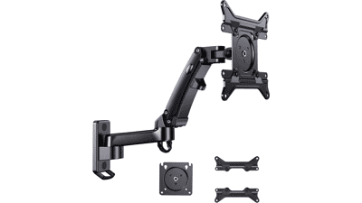 HUANUO Ultrawide Monitor Wall Mount - 34 35 inch Flat Curved Screens - Single Arm - Holds 26lbs - Height Adjustable - Full Motion Gas Spring Vesa Mount - Max 200x200mm