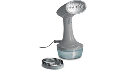 Hamilton Beach Handheld Garment Steamer - 20 Minutes Continuous Steam - Portable Wrinkle-Remover - 1200 Watts - Gray & Blue