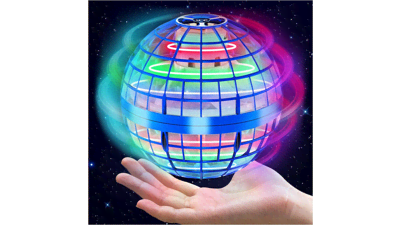 Hamsoo Flying Orb Ball Toy - 2023 Hover Ball with RGB Light Hand Controlled Floating Boomerang Ball Galactic Globe Cool Toys Gift for Boys Girls Teens Kids - Blue