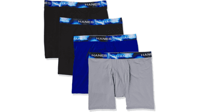 Hanes Men's Sport X-Temp Long Leg Boxer Brief 4-Pack - Assorted Colors - Small