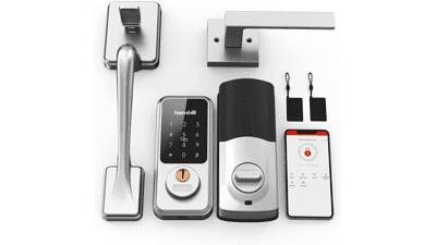 Hornbill Smart Front Door Lock Set - Keyless Entry with Handle, Smart Deadbolt Keypad Lock, Alexa Compatible, Bluetooth Digital Lock