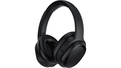 Hybrid Active Noise Cancelling Wireless Bluetooth Headphones - Deep Bass, Clear Calls, Comfortable Fit, 30H Playtime - Black