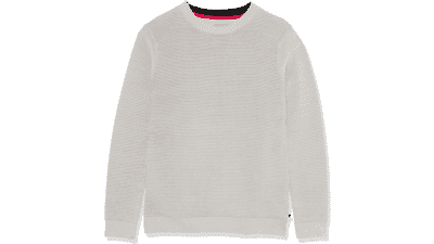IZOD Boys' Crew Neck Ribbed Pullover Sweater with Chest Logo