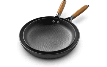 Imarku Frying Pan Set - 10 & 12 inch Honeycomb Cast Iron Skillets, Nonstick Dishwasher Safe