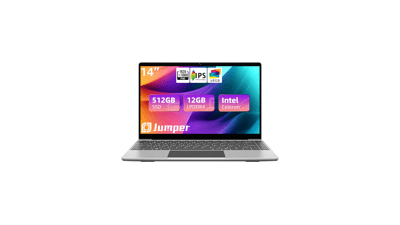 Jumper 14 Inch Laptop, 12GB RAM 512GB SSD, Intel Celeron Quad-Core Processor, Windows 11, FHD IPS Screen, UHD Graphics 600, 5G+2.4G WiFi, Dual Speakers, USB3.0, Webcam, Slim