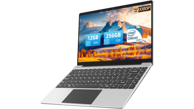 Jumper 14 Inch Laptop Computer, Intel Celeron J4105 CPU, 12GB LPDDR4 RAM, 256GB SSD, 1080P FHD Display, 35.52WH Battery, WiFi, HDMI, Type-C