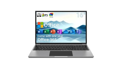 Jumper 16 Inch Laptop, Intel Celeron Quad Core CPU, FHD IPS Screen, 4GB DDR4 RAM 128GB Storage, Office 365 1-Year Subscription, Numeric Keypad, 4 Stereo Speakers