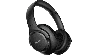 KVIDIO Bluetooth Headphones Over Ear, 65 Hours Playtime, Wireless Headphones with Microphone, Foldable Lightweight Headset, Deep Bass, HiFi Stereo Sound for Travel Work Cellphone