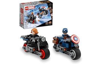LEGO Marvel Black Widow & Captain America Motorcycles 76260 - Buildable Marvel Toy for Kids Ages 6-8