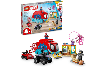 LEGO Marvel Team Spidey's Mobile Headquarters Building Set - Miles Morales and Black Panther Minifigures - Spidey and His Amazing Friends Series - Ages 4+