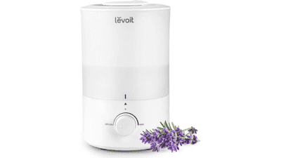 LEVOIT Bedroom Humidifier, Quiet Cool Mist Top Fill Essential Oil Diffuser (3L Water Tank), 25Watt, Large Room, 360° Nozzle, Rapid Ultrasonic Humidification for Baby Nursery and Plant