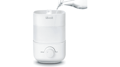 LEVOIT Top Fill Humidifier, 2.5L Large Tank, Easy to Fill and Clean, 26dB Quiet Cool Mist for Bedroom, Home, Baby Nursery & Plants, Auto Shut-off, BPA-Free, 25H Runtime