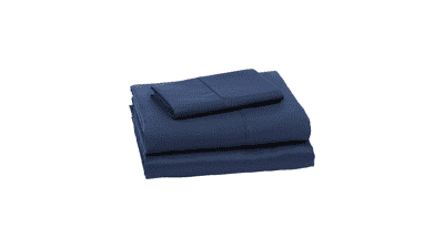 Lightweight Super Soft Microfiber Bed Sheet Set with Deep Pockets - Twin, Navy Blue