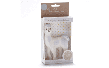 Lil' Llama Teething Toy for Baby Boys and Girls - Natural Rubber, BPA-Free, Squeaky Baby Toy