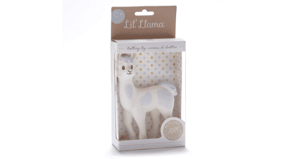 Lil' Llama Teething Toy for Baby Boys and Girls - Natural Rubber, BPA-Free, Squeaky Baby Toy