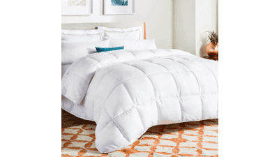 Linenspa Comforter Duvet Insert - Down Alternative - Box Stitched - All-Season Microfiber - White - Oversized Queen