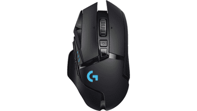 Logitech G502 Lightspeed Wireless Gaming Mouse - Hero 25K Sensor, PowerPlay Compatible, Tunable Weights, Lightsync RGB - Black