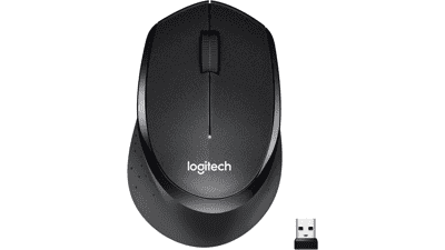 Logitech M330 SILENT PLUS Wireless Mouse - 2.4GHz USB Nano Receiver - 1000 DPI Optical Tracking - 2-year Battery Life - PC Mac Laptop Chromebook - Black