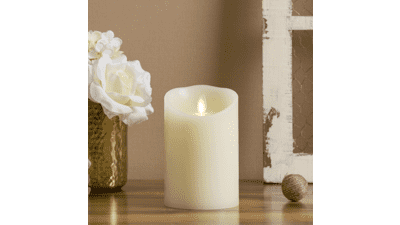 Luminara Flameless LED Candle, Scalloped Edge, Real Wax, Ivory - 4.5-inch