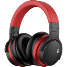 MOVSSOU E7 Active Noise Cancelling Bluetooth Headphones Wireless Over Ear with Microphone Deep Bass, Comfortable Protein Earpads, 30 Hours Playtime - Black
