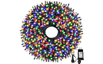 MZD8391 105FT 300LEDs Christmas Lights Outdoor Indoor String Lights 8 Modes Memory Function for Christmas Tree Party Decoration (4 Sets CONNECTABLE) Multi-Color