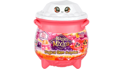 Magic Mixies Gem Surprise Fire Cauldron - Non-Electronic Mixie Plushie and Magic Ring - Fizzing Cauldron Medium