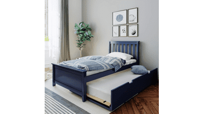 Max & Lily Twin Bed with Trundle, Blue
