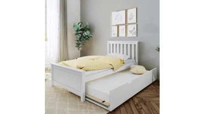 Max & Lily Twin Bed with Trundle, White