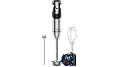 MegaWise Pro Titanium 3-in-1 Immersion Hand Blender with Powerful Copper Motor and 12-Speed Corded Blender
