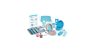 Melissa & Doug Super Smile Dentist Kit - Pretend Play Set with Teeth and Dental Accessories (25 Toy Pieces) for Kids Ages 3+
