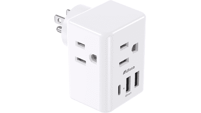 Multi Plug Outlet with USB Wall Charger - 3 USB Ports (1 USB C), ETL Listed
