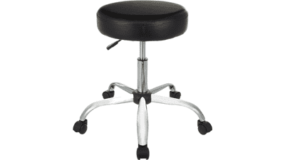 Multi-Purpose Drafting Spa Bar Stool with Wheels - Black