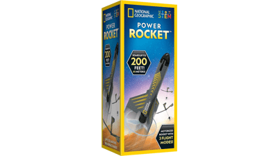 NATIONAL GEOGRAPHIC Rocket Launcher for Kids - Motorized Air Rocket Toy, Launch up to 200 ft., Safe Landing, Outdoor Toys & Model Rockets, Gifts for Boys and Girls, Space Toys