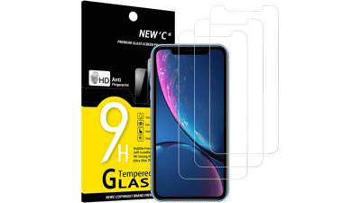 NEW'C iPhone 11 and iPhone XR (6.1") Screen Protector Tempered Glass - Case Friendly and Ultra Resistant