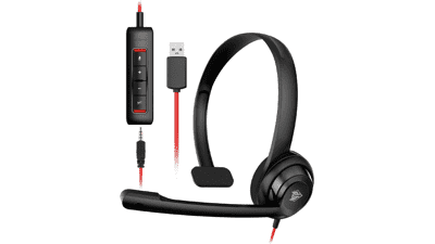 NUBWO HW02 USB Headset with Microphone Noise Cancelling, Super Light and Comfortable, Wired Office Call Center Headset for Laptop PC