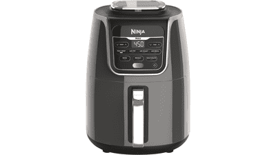 Ninja AF161 Max XL Air Fryer - Cook, Crisp, Roast, Bake, Reheat, Dehydrate - 5.5 Quart Capacity - High Gloss Finish - Grey