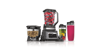 Ninja BN801 Professional Plus Kitchen System - 1400 WP - 5 Functions - Smoothies, Chopping, Dough & More - Auto IQ - Blender Pitcher 72-oz. - Processor Bowl 64-oz. - (2) 24-oz. To-Go Cups - Grey