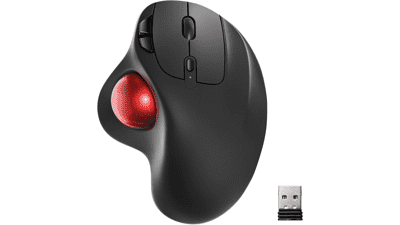 Nulea M501 Wireless Trackball Mouse - Rechargeable Ergonomic - Easy Thumb Control - Precise & Smooth Tracking - 3 Device Connection - Compatible for PC, Laptop, iPad, Mac, Windows