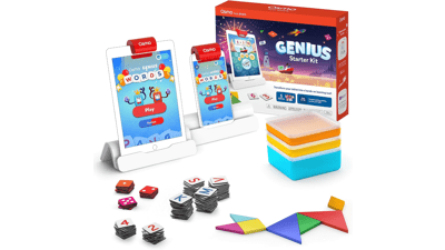 Osmo Genius Starter Kit for iPad & iPhone - 5 Educational Learning Games - Math, Spelling, Creativity & More - STEM Toy Gifts for Kids - Boy & Girl - Ages 6-10