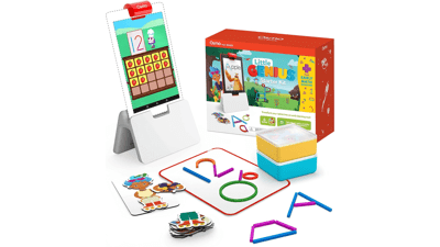 Osmo Little Genius Starter Kit for Fire Tablet - Early Math Adventure - Valentine Toy - 6 Educational Games - Counting, Shapes & Phonics - STEM Gifts - Ages 3-5