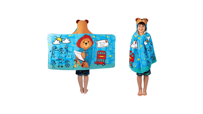 Paddington Bear Hooded Towel Wrap - Soft Cotton Terry - 24 in x 50 in