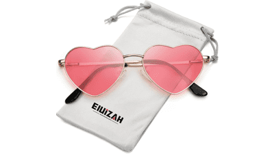 Polarized Heart Sunglasses for Women Men - Cute Trendy Sun Glasses